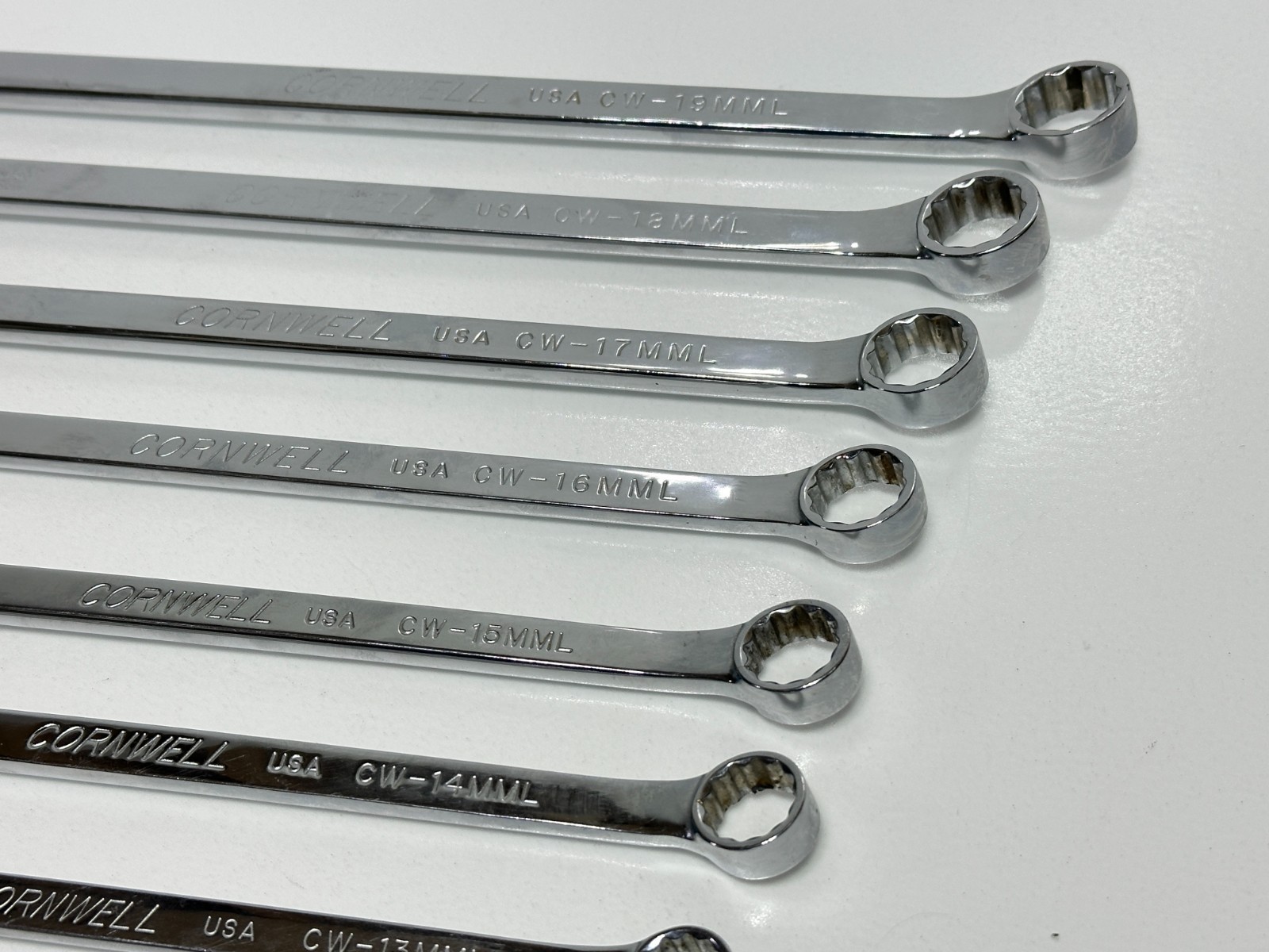 Cornwell USA WCM112LST 12pc Metric 8-19mm Extra Long Combination Wrench Set VTG