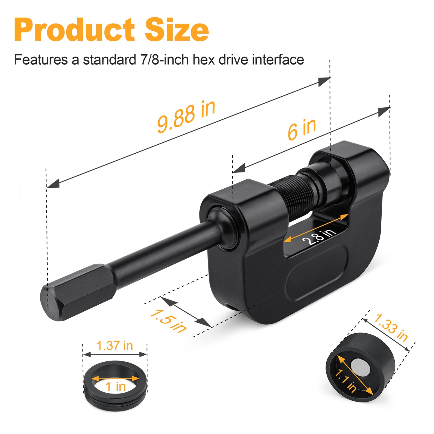 Heavy Duty Brake Anchor Pin Press, Designed for Class 6-8 Commercial Trucks