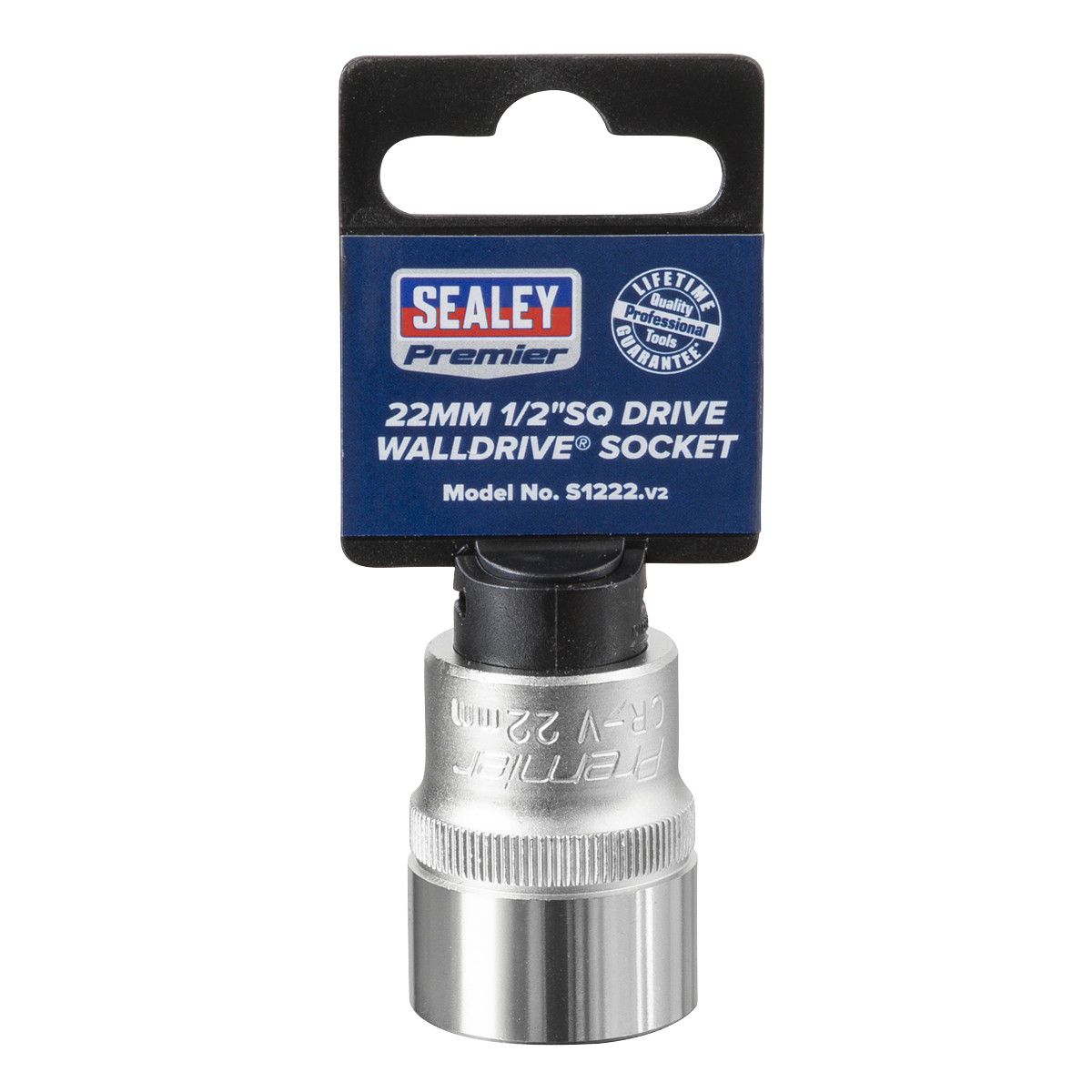 Sealey WallDrive Socket Tool 22mm 1/2″ Square Drive Chrome Vanadium Steel S1222