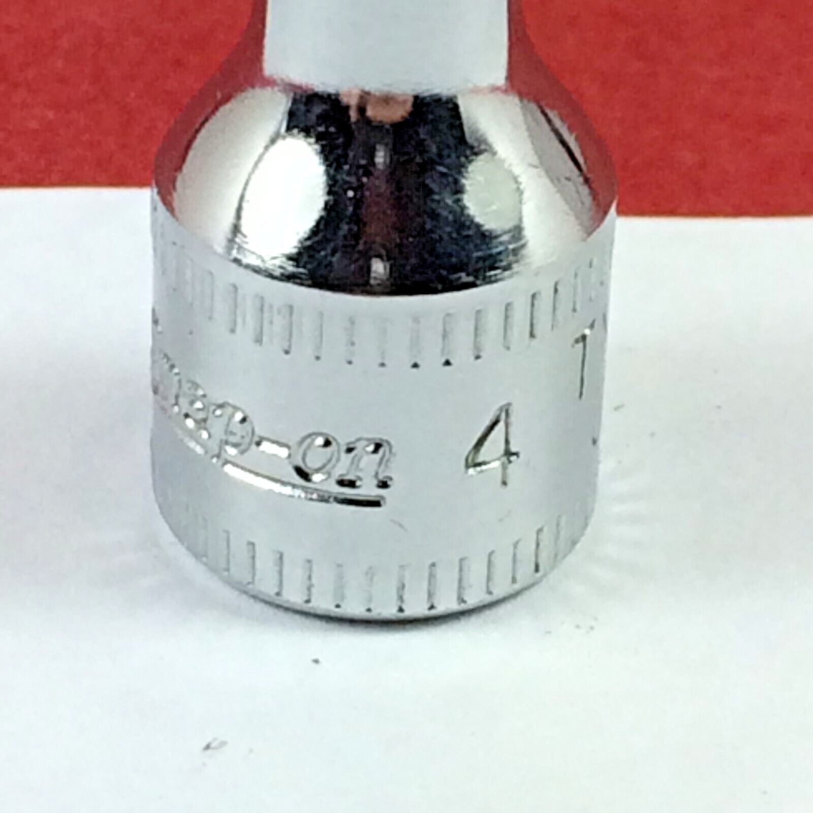 Excellent! Snap-on 4mm TMM4 Metric 1/4″ drive Shallow Socket 1986 Engraved
