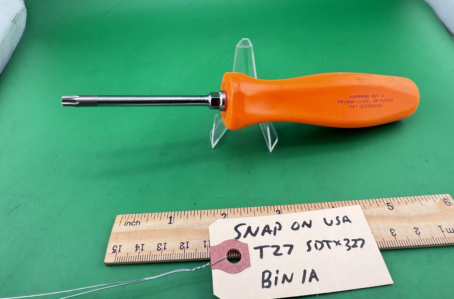 Snap On SDTX427 USA T27 TORX Hard Handle Orange Screwdriver SDTX427 Made In USA