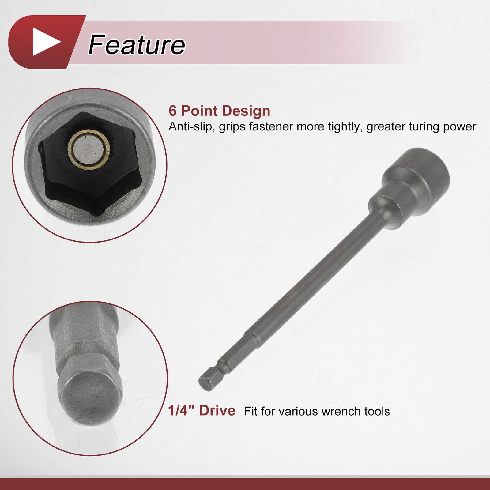 Universal Impact Socket 17mm 6 Point 150mm CR-MO Silver Tone 1 Pc