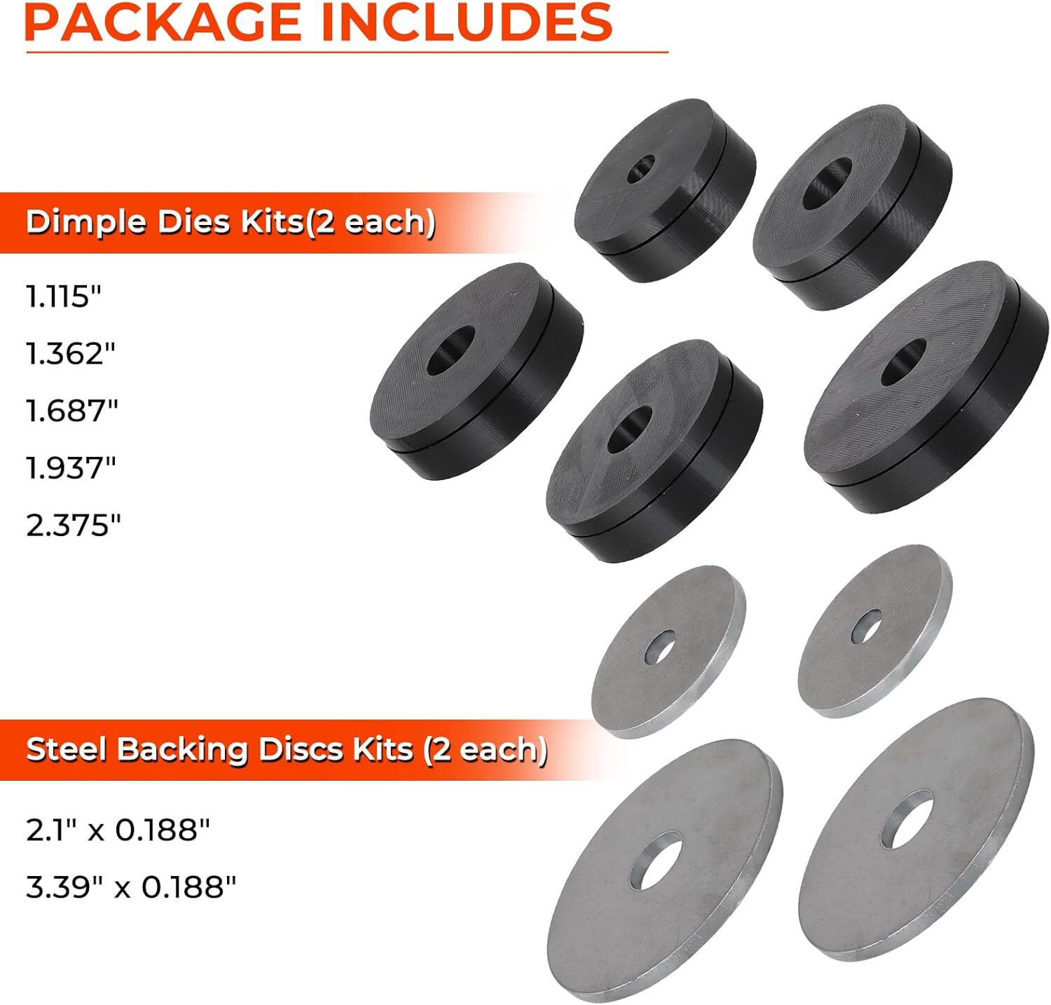 Sheet Metal Dimple Die Set for Harbor Freight Hydraulic Punch Driver Kit US
