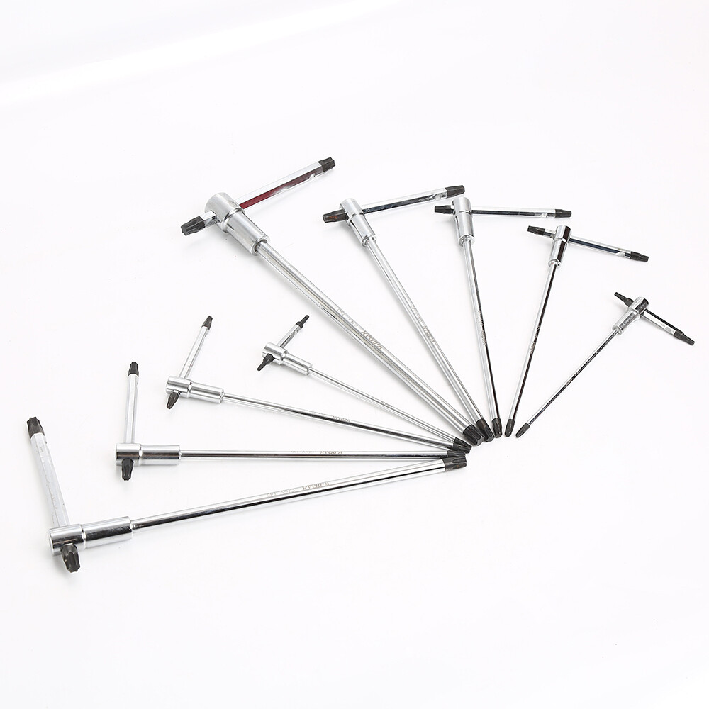 Torx Star T-Handle Hex Allen Key Wrench Set 9Pc Speed Sleeves Fast Spinning T10-