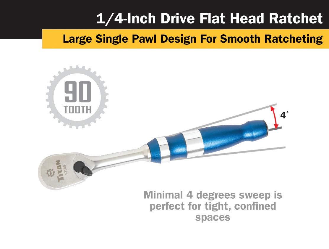 Titan Tools 1/4 in. Drive 6 in. 90 Tooth Ratchet (12160)