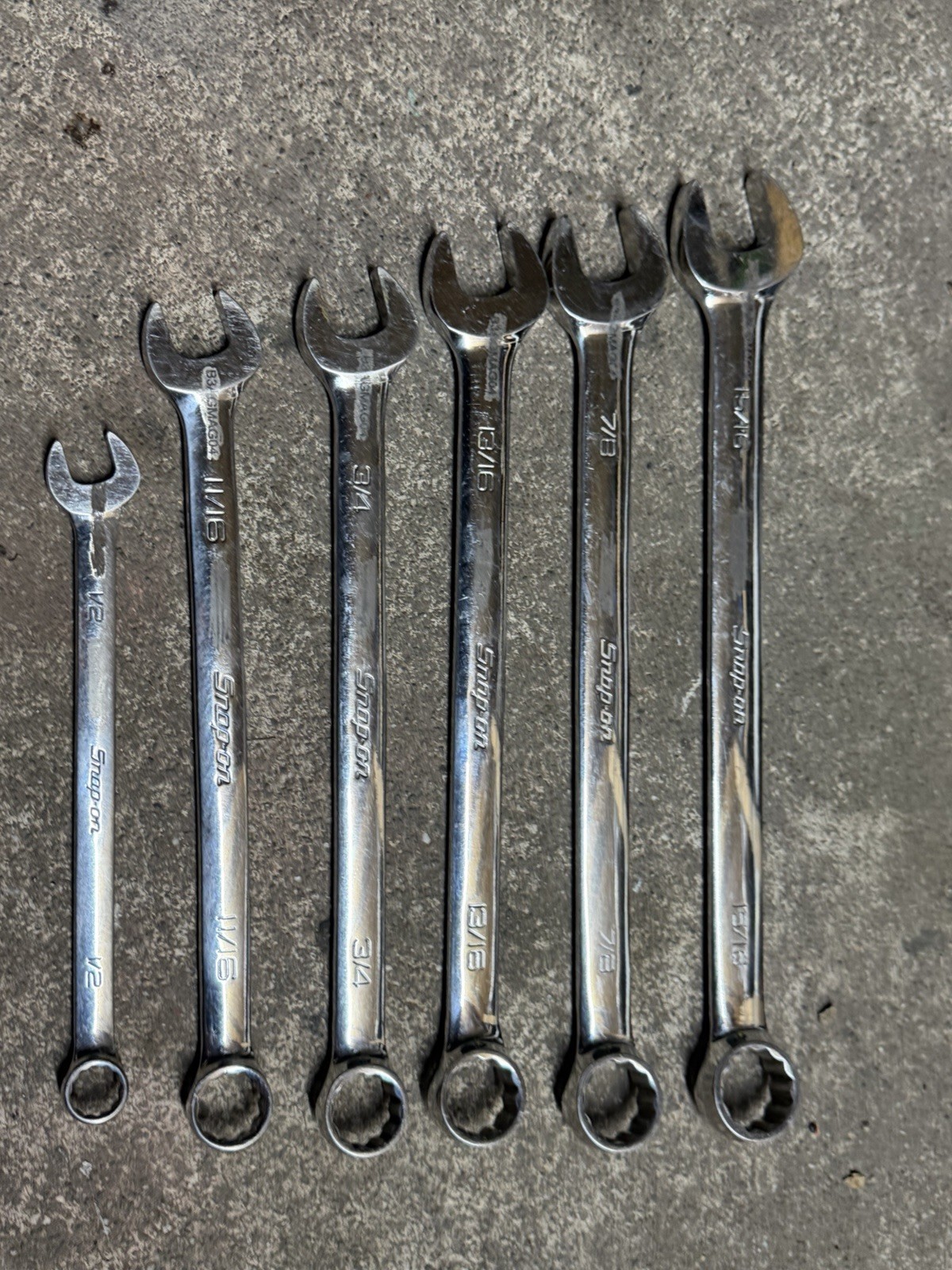Snap On 5ps Tools Set OEX30B 15/16/7/8/13/16/3/4/11/16/1/2” Wrench USA