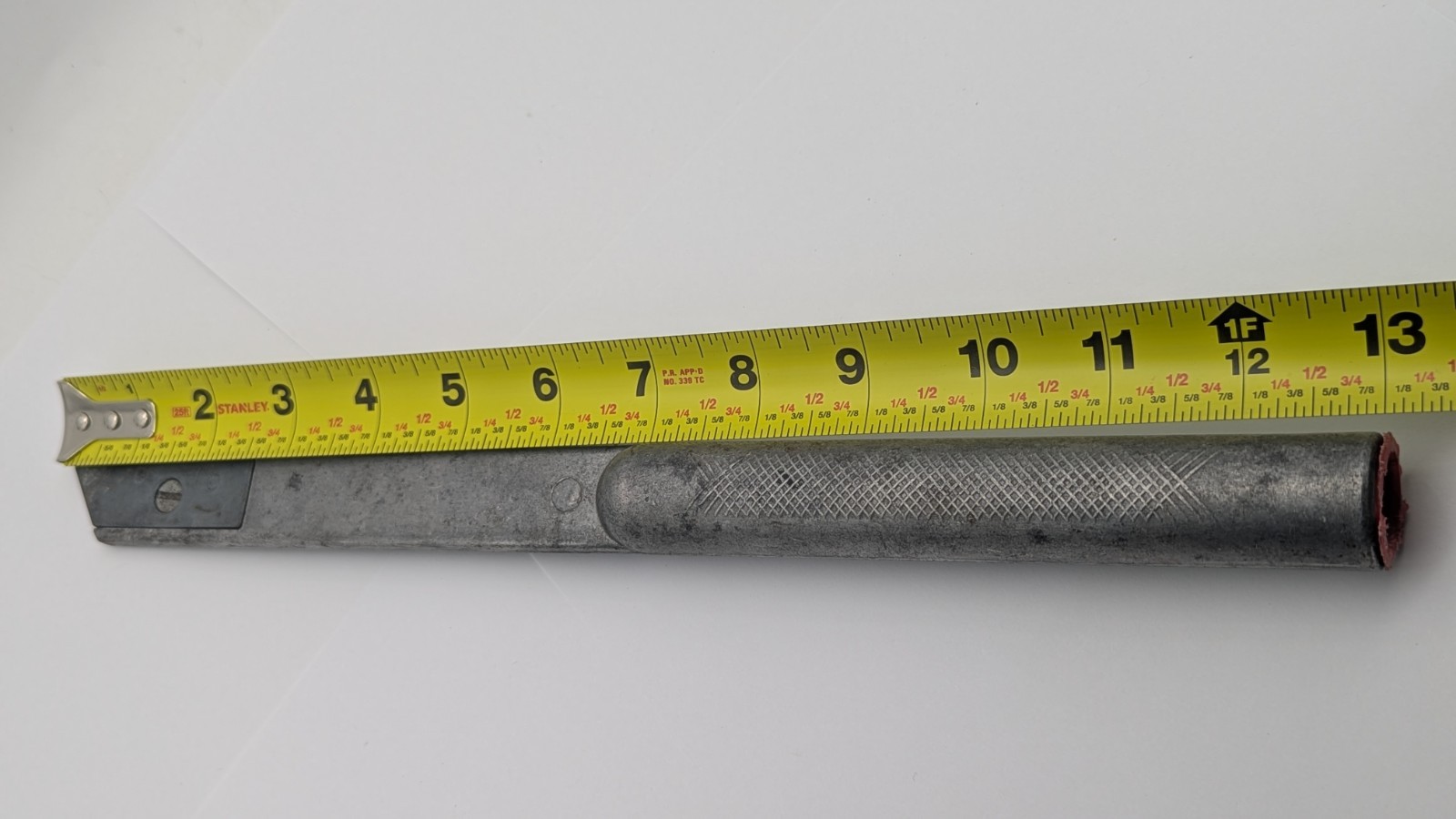 Vintage Pipe Handle knife Mechanic Windshield Tool Razor Blade Long Knife 13″