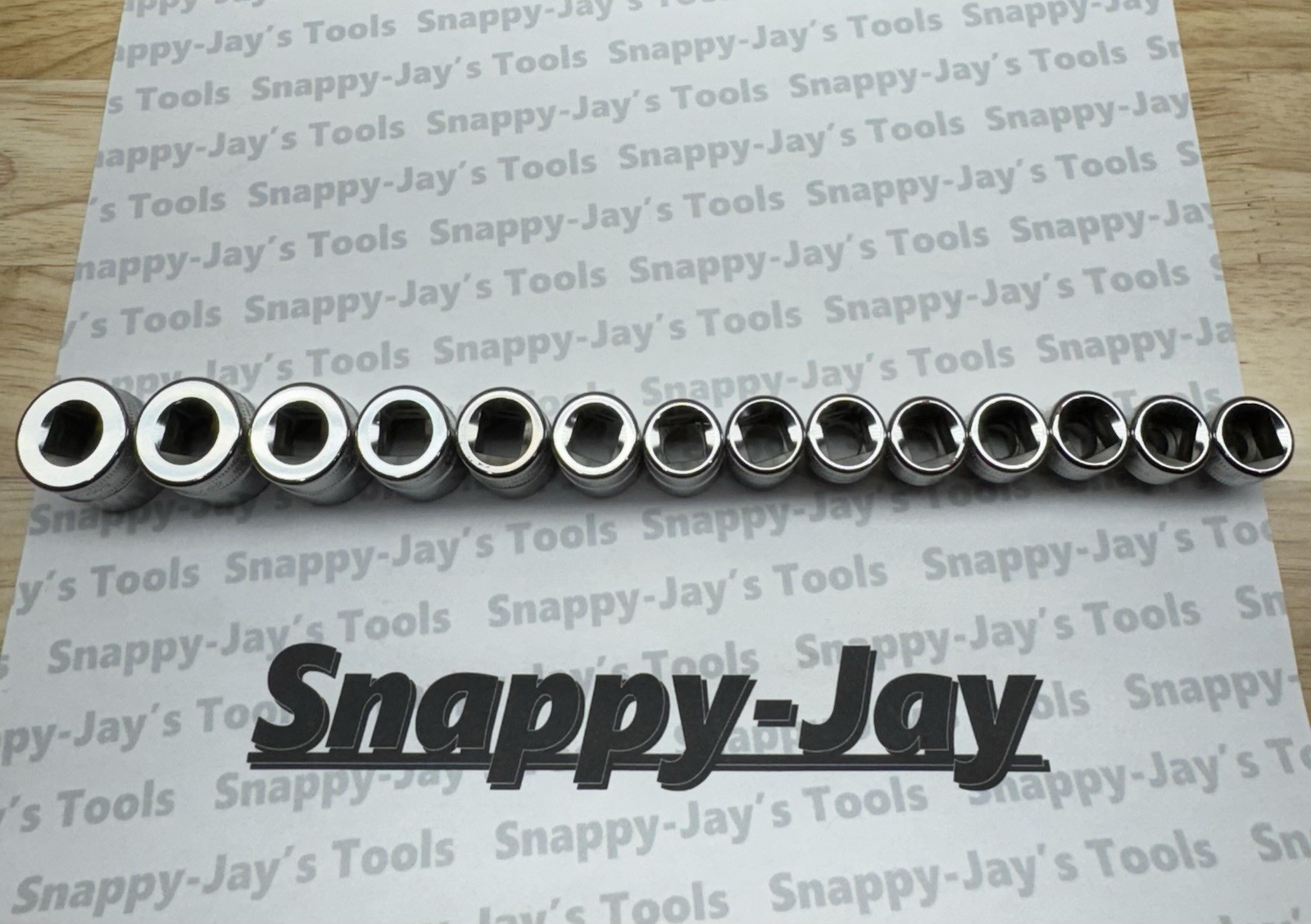 Snap-on Tools USA NEW 14pc 3/8” Metric 6-Point Chrome Socket Set Sizes 6mm-19mm