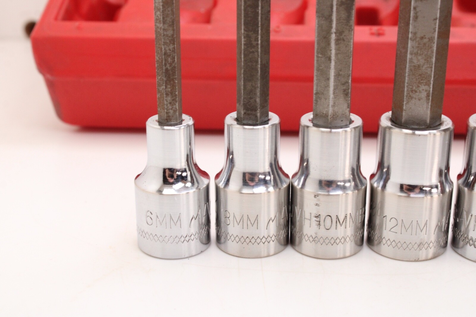 Mac Tools SVHM10P 1/2″ Drive 6mm-19mm 10 Piece Metric Chrome Hex Driver Set USA
