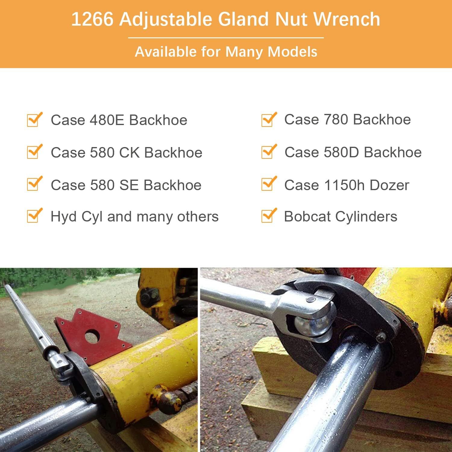 For Hydraulic Cylinders on Most Farm 1266 Adjustable Gland Nut Wrench Tool