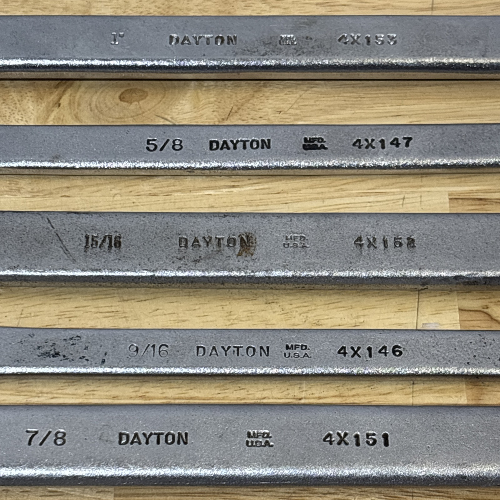 Dayton SAE Combination Wrench Set 12 Point 3/8″ to 1″ Vtg USA