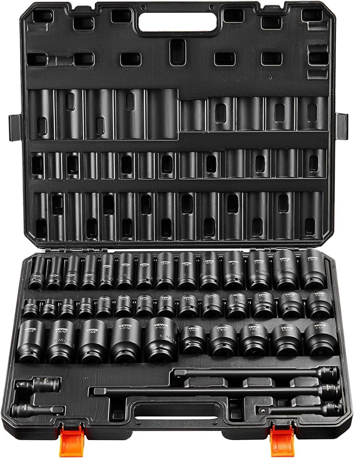 High Torque 43-Piece Impact Socket Set – Durable Cr-Mo Steel, Easy to Organize