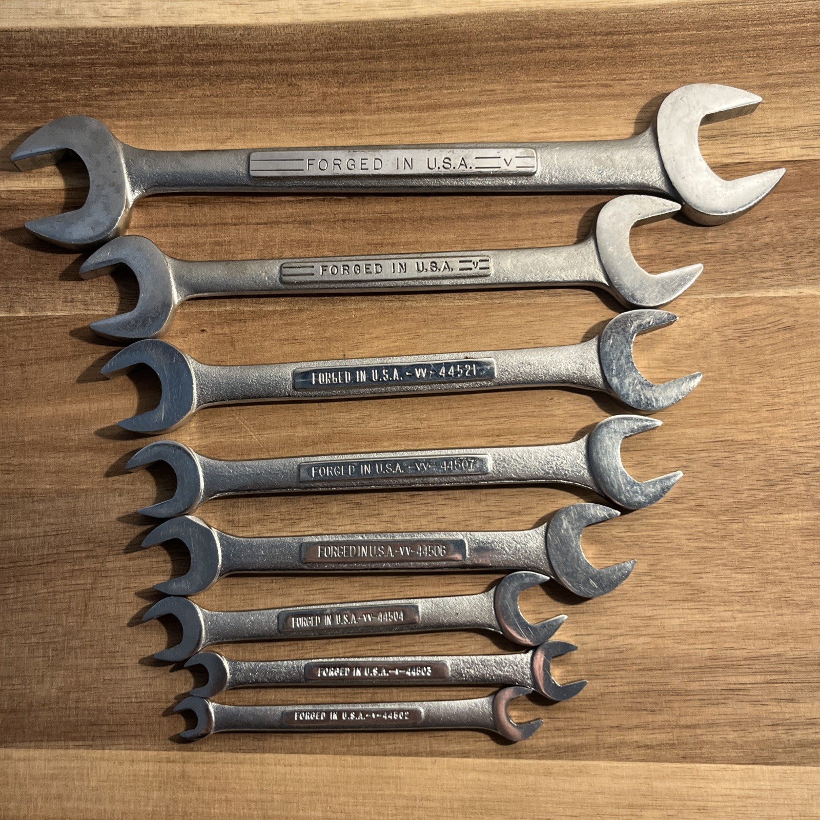 Vtg Craftsman Metric 8 Pc Open End Wrench Set 6mm – 24mm 16 Sizes =V= V, VV