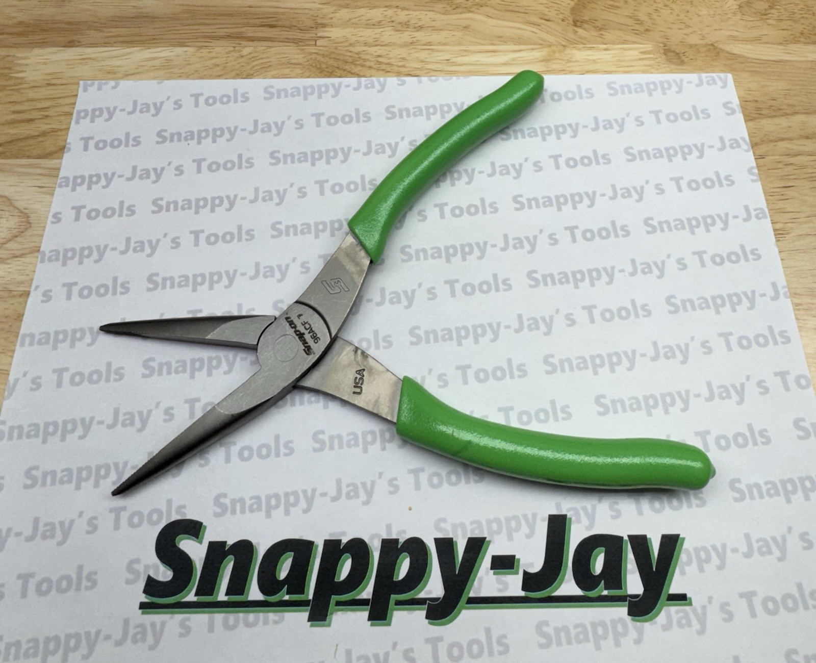 Snap-On Tools USA NEW GREEN Soft Grip 8″ Talon Grip Needle Nose Pliers 96ACFG