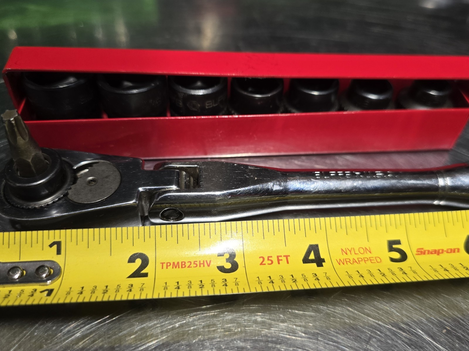 MATCO TOOLS MILTARY PASSTHTOUGH RATCHET AND SOCKET SET SAE. BIT DRIVER INCLUDED