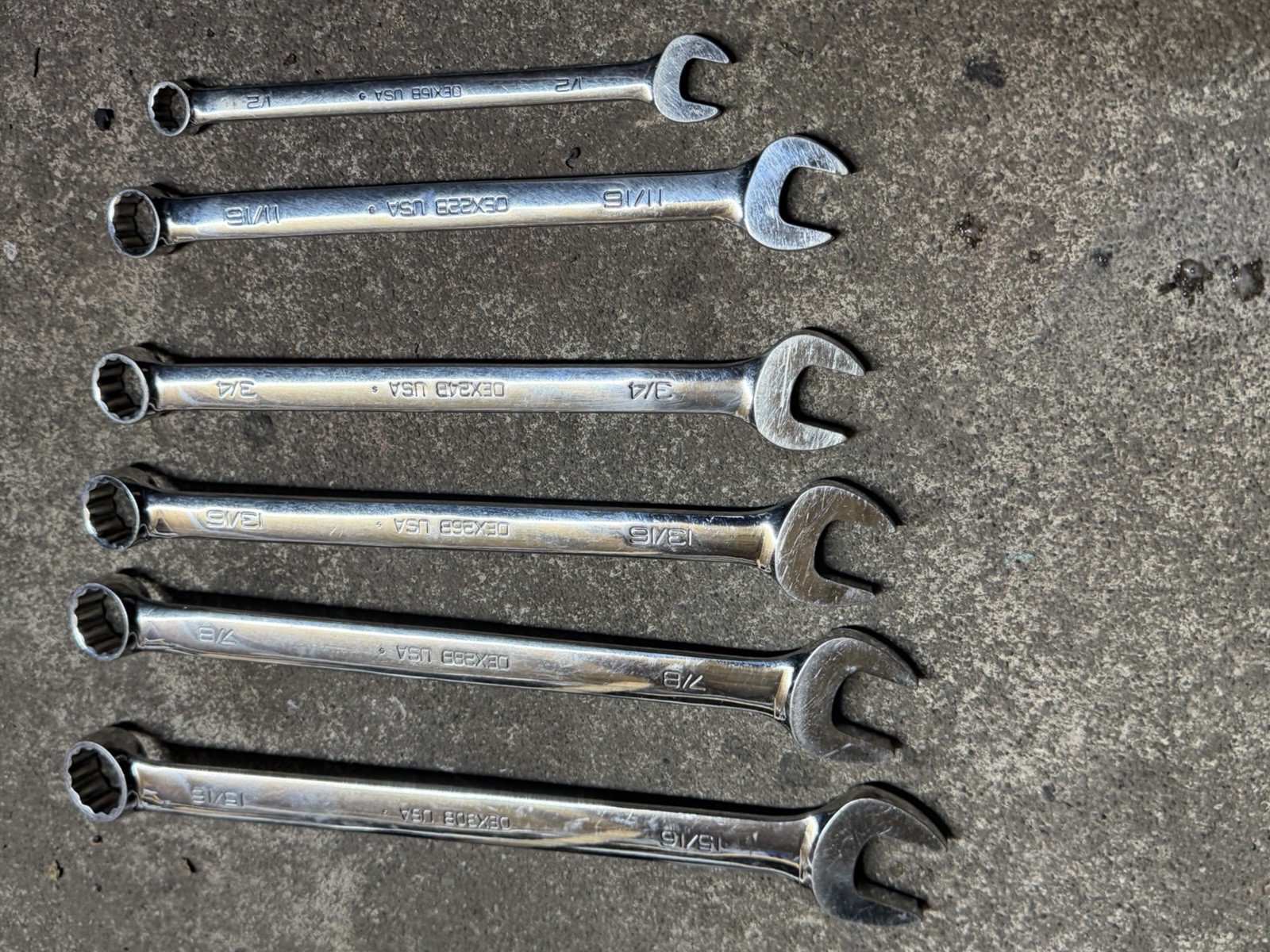 Snap On 5ps Tools Set OEX30B 15/16/7/8/13/16/3/4/11/16/1/2” Wrench USA