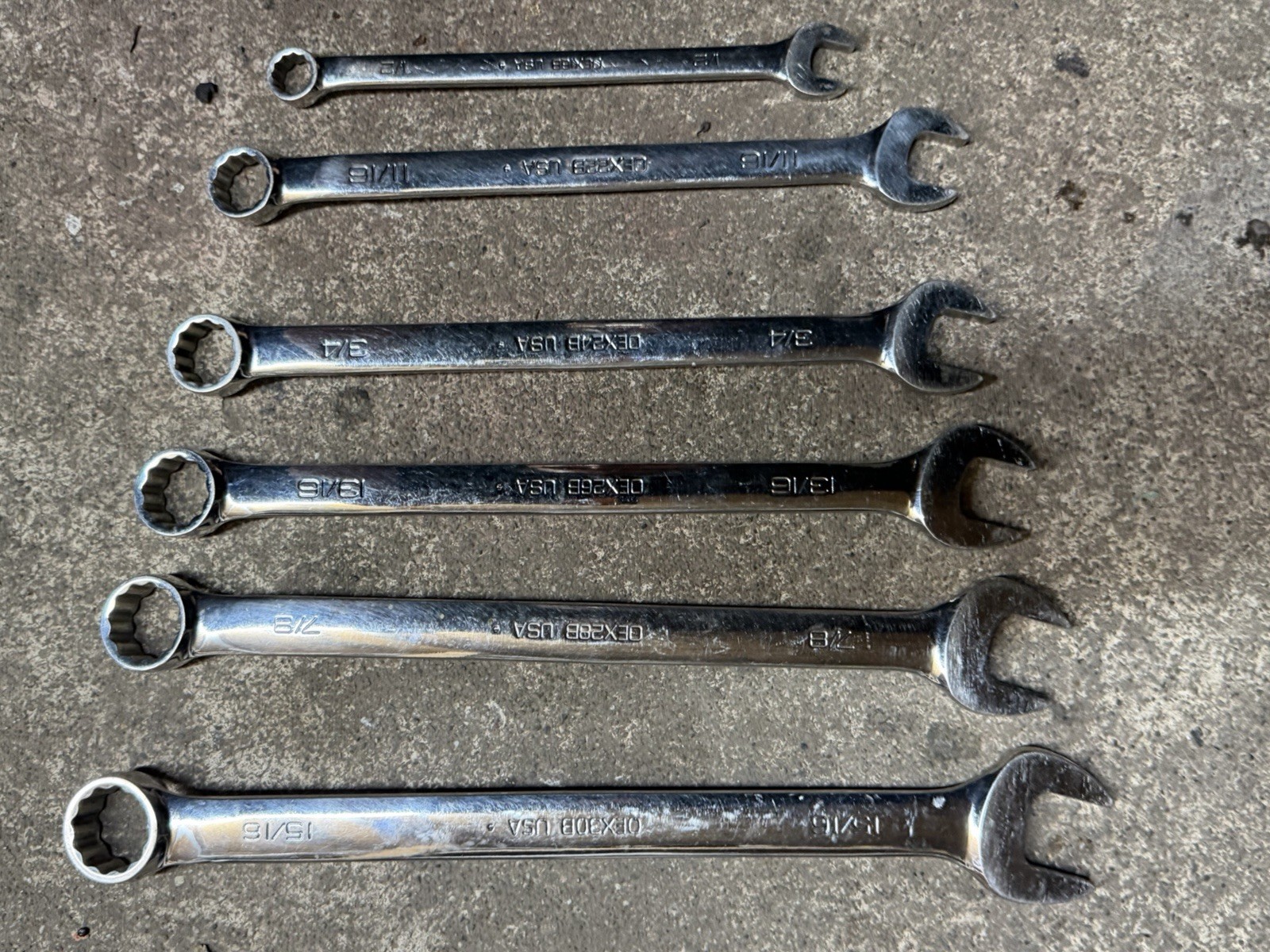 Snap On 5ps Tools Set OEX30B 15/16/7/8/13/16/3/4/11/16/1/2” Wrench USA