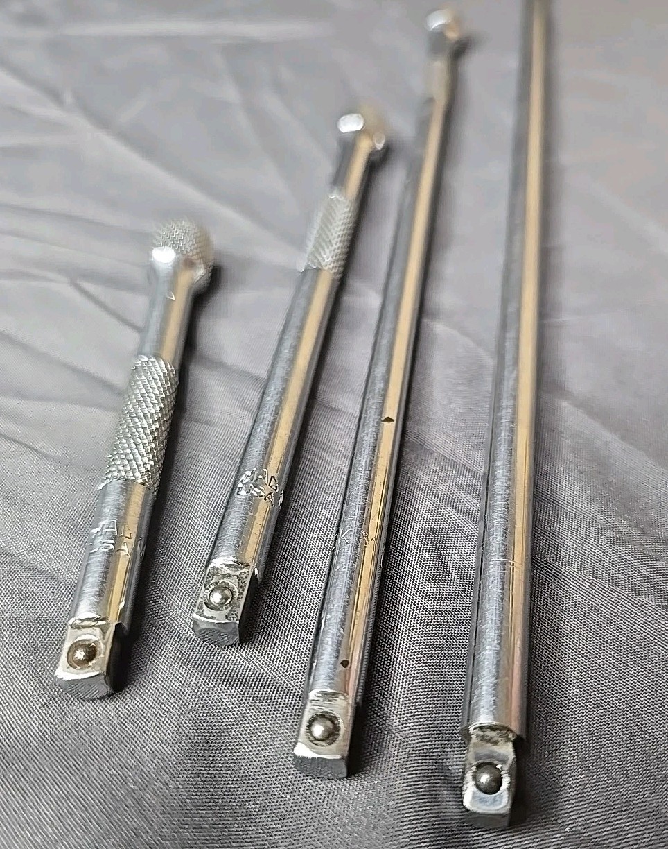 Mac Tools 1/4” Drive Extension Set Of 4 Knurled 4″ 6″ 10″ 14″ Great Condition