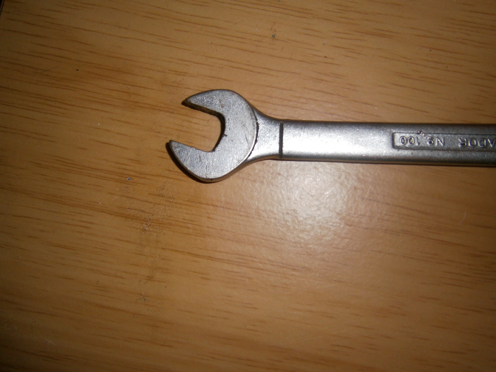 Vintage silver tone spanner. 12mm & 13mm ends (E6a)