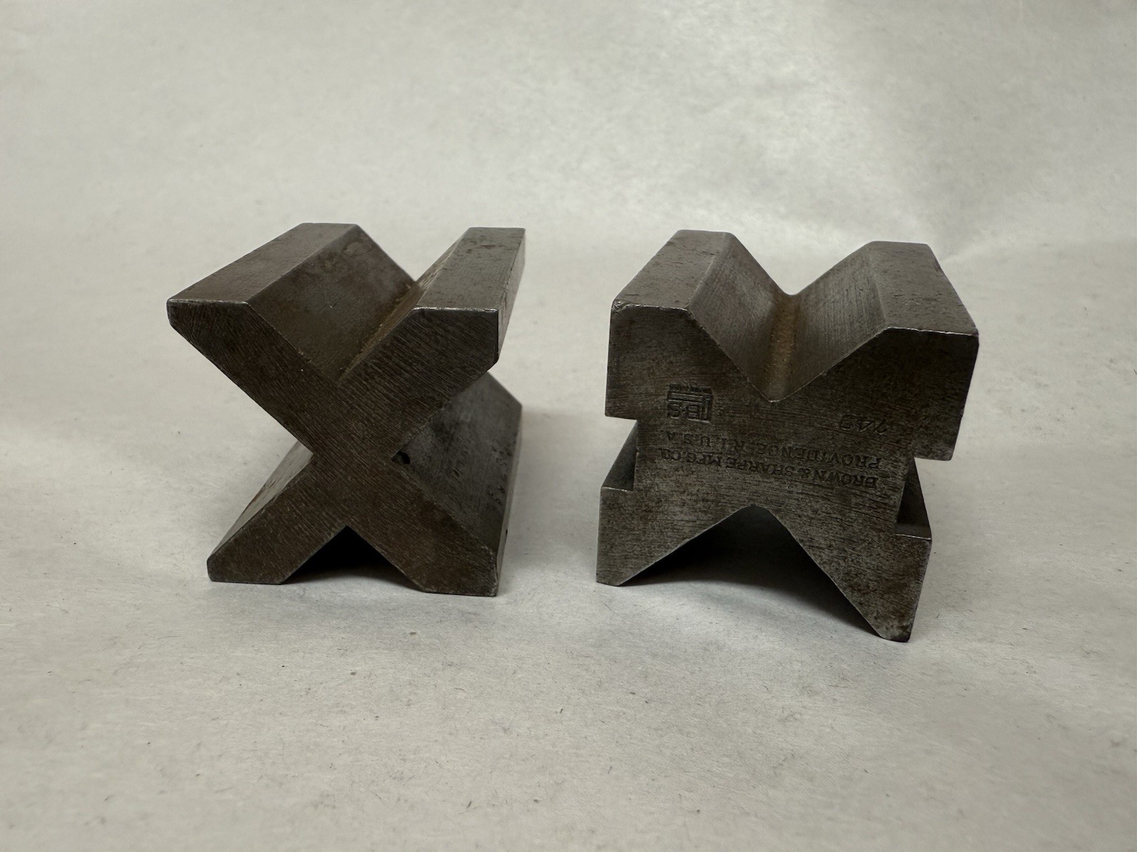 USA Starrett No. 268 and Brown & Sharpe No. 749 Machinist V Block Jigs