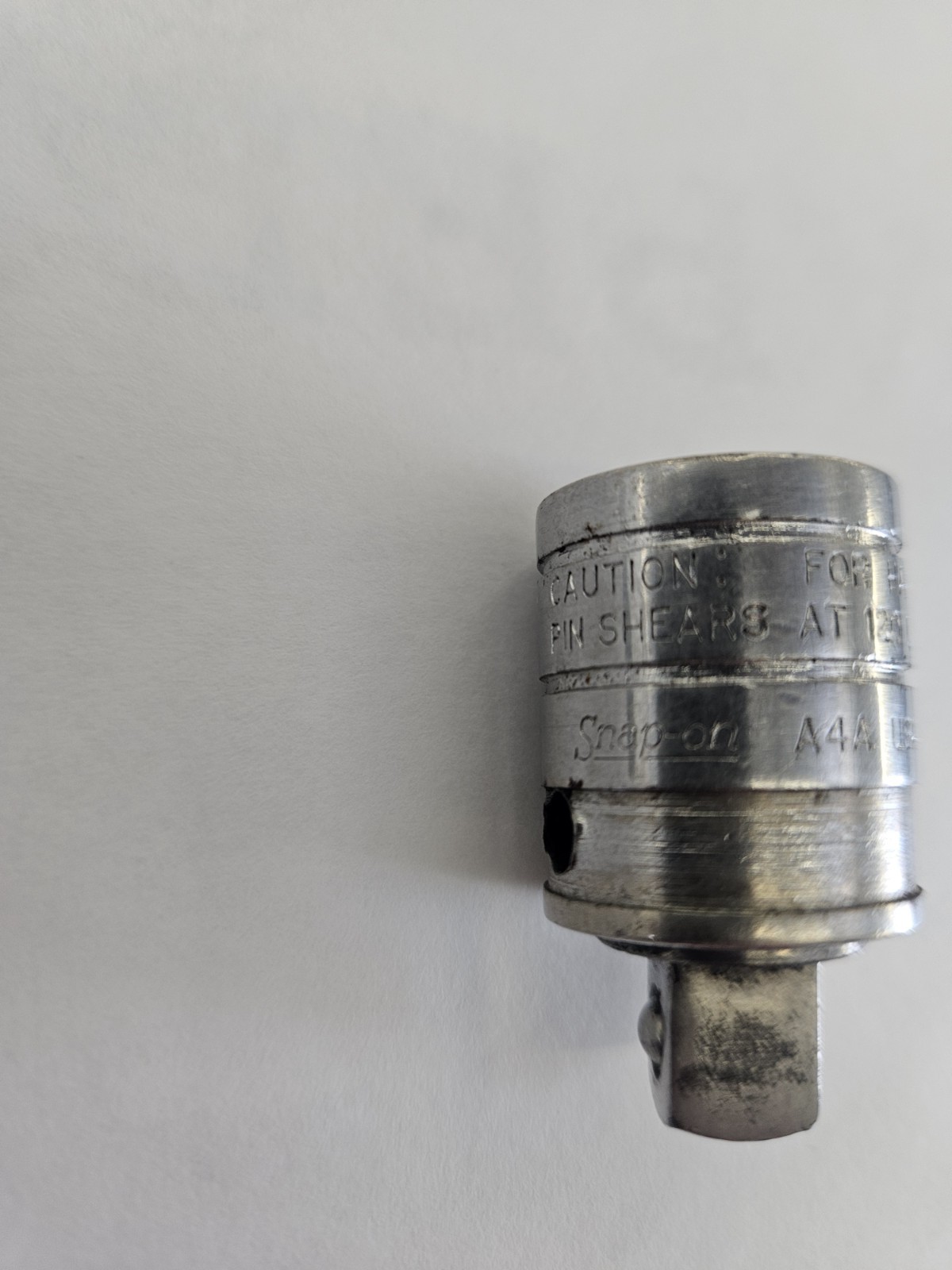 BROKEN SNAP ON A4A 1/2 TO 3/8 REDUCER / ADAPTER. CHROME.