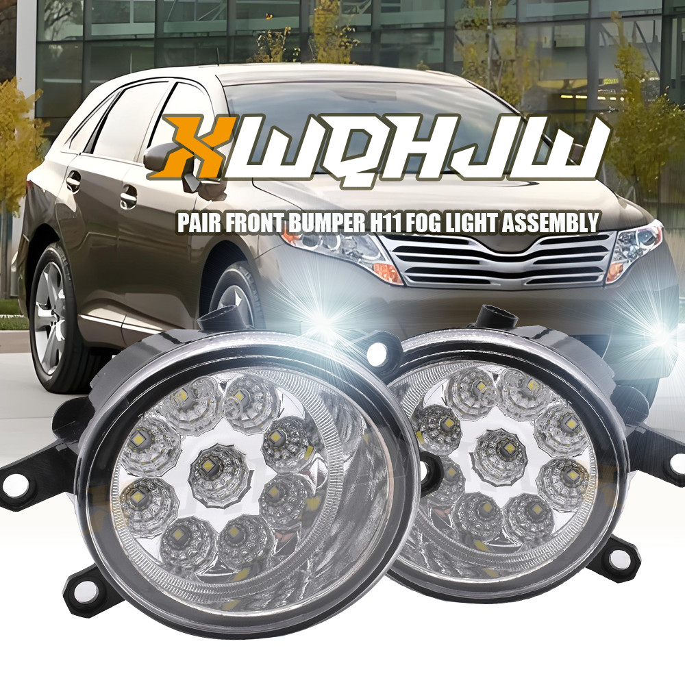 Pair LED Fog Lights For Toyota Venza 2009-2014 Fog / Driving Light Driver Side