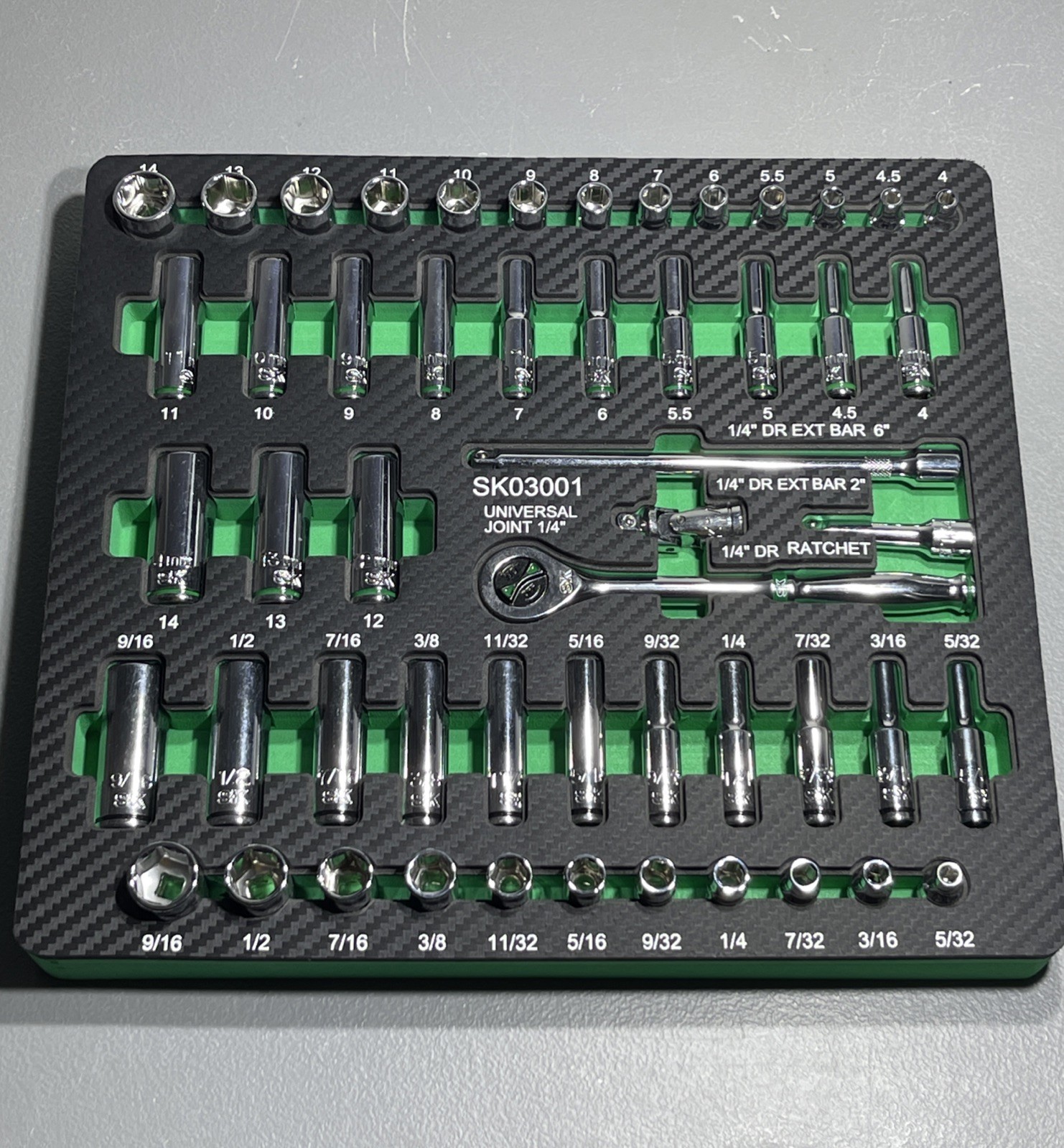 SK Professional Tools 52 Piece 1/4” Drive Socket Set SK03001AE Metric & Standard