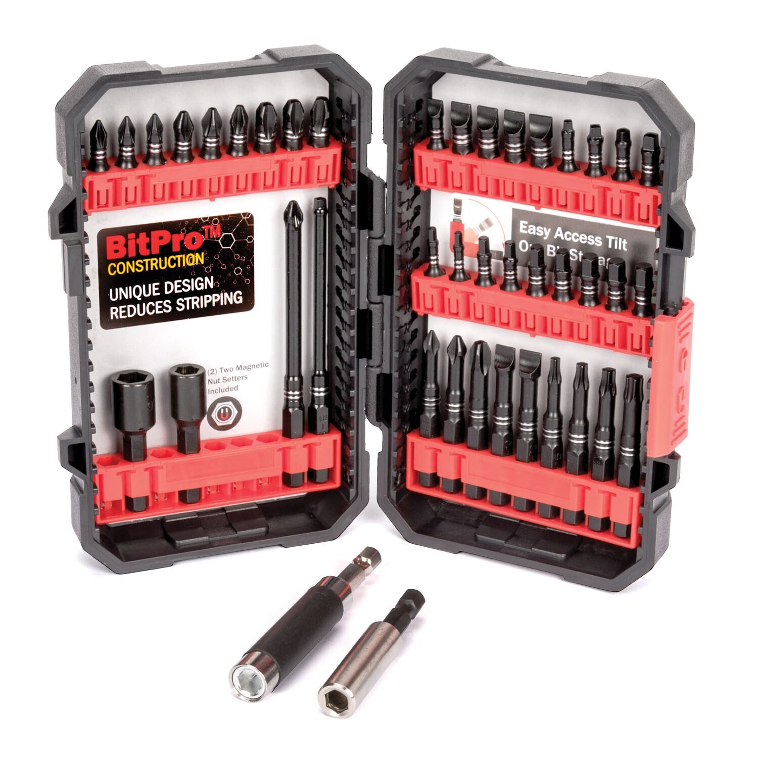 Titan Tools 42pc 1/4″ Hex Quick Change Impact Screwdriver Bit &Adapter Set 16275