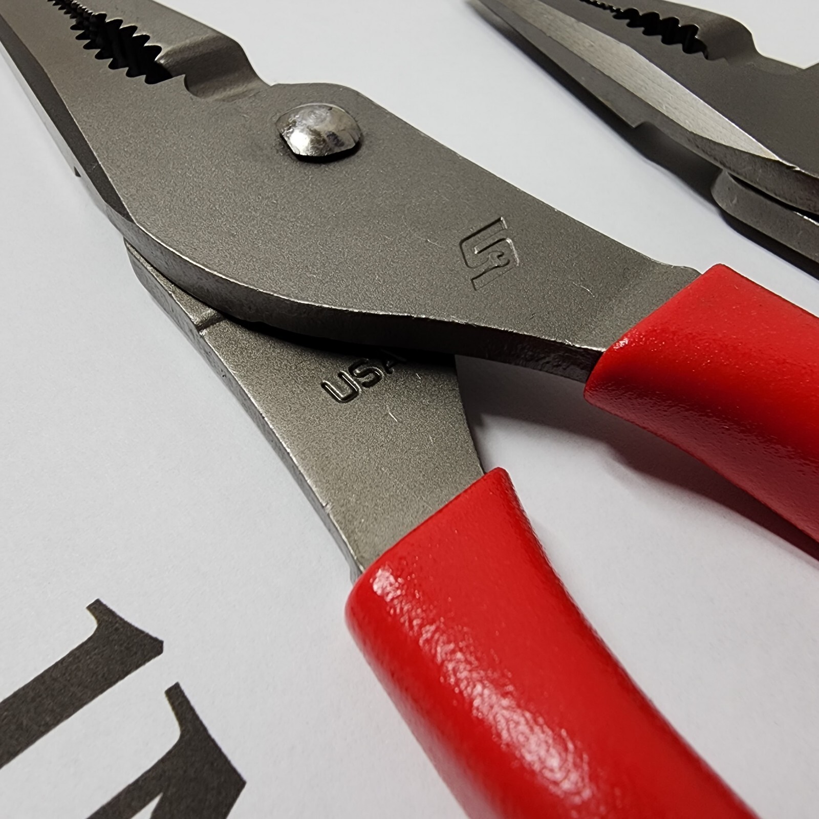 Snap-on Tools USA NEW 2pc RED 7″ & 9″ Soft Grip Long Nose Slip Joint Pliers Set