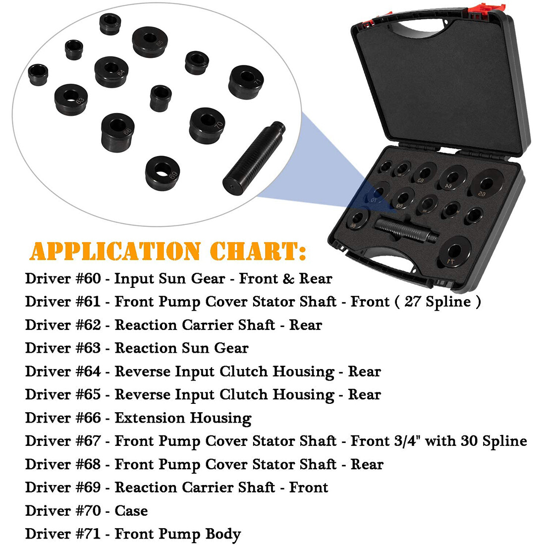 13Pcs/set T-0220-700R4 Bushing Driver Tools Kit for GM 700-R4 4L60 4L65E 4L60E