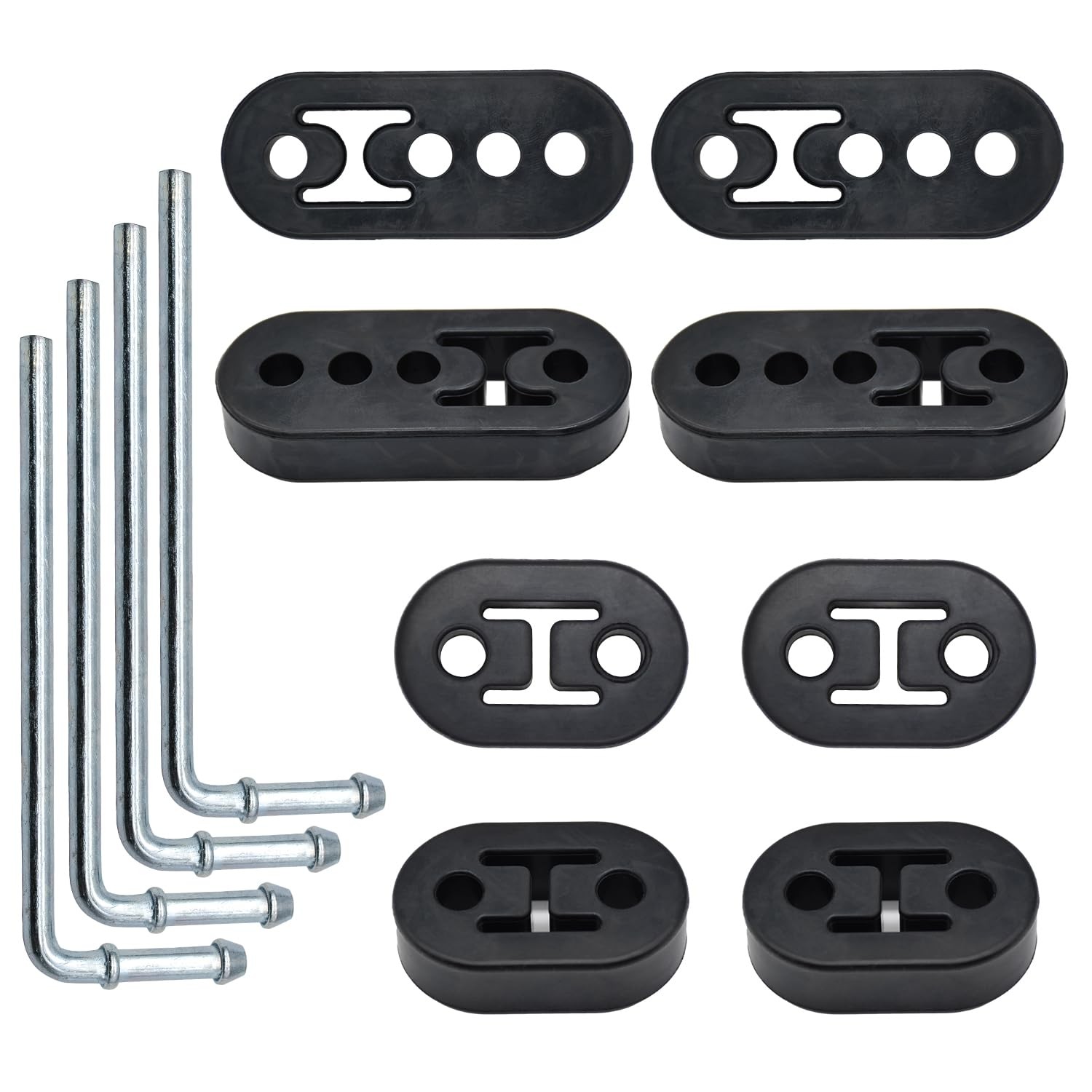 Universal Adjustable Exhaust Hanger, 2 & 4 Holes, 12 PCS, 90° Bend, 0.47″