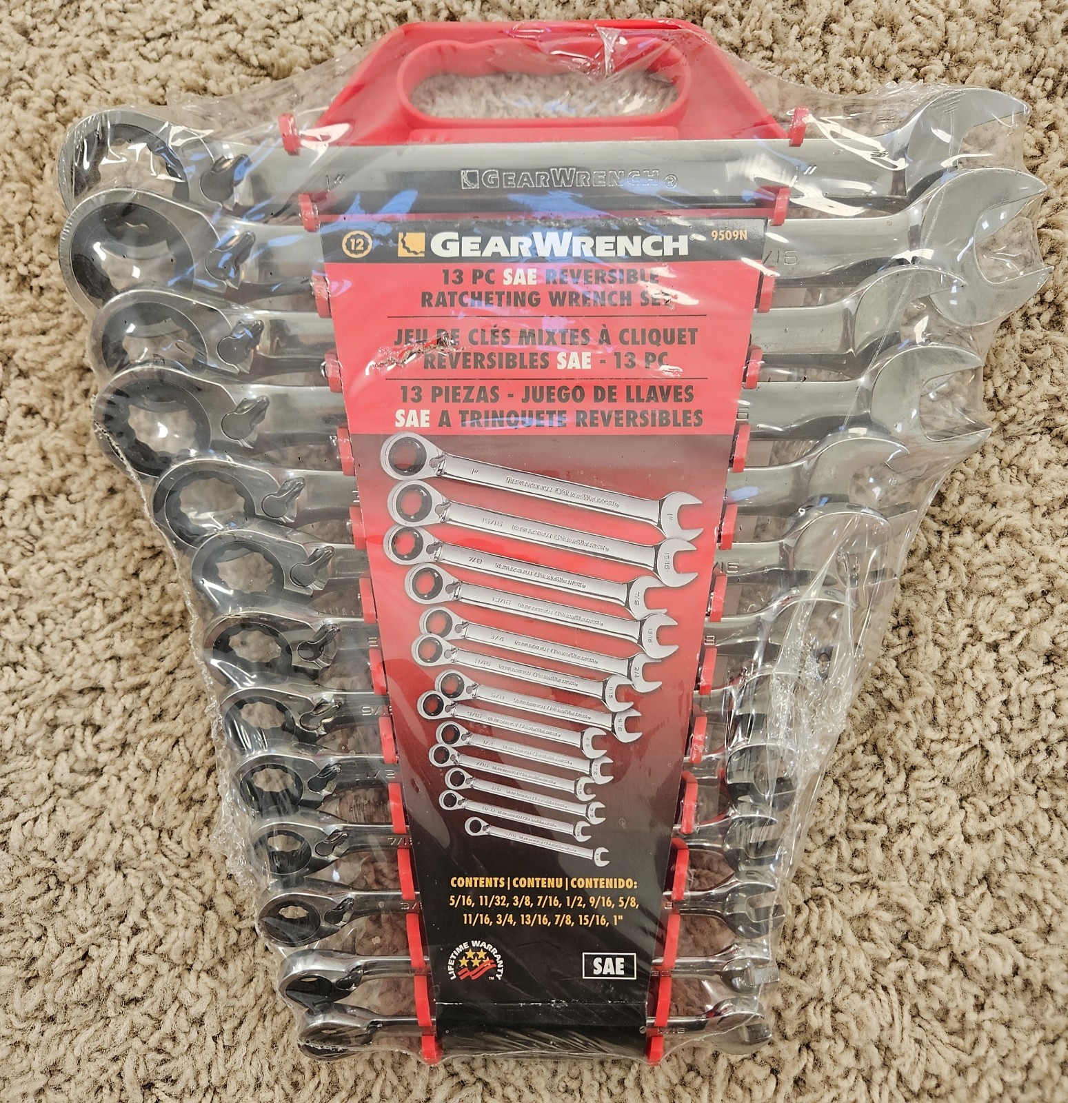 Gearwrench 13pc Master SAE Reversible Ratcheting Wrench set 5/16″ to 1″ #9509N