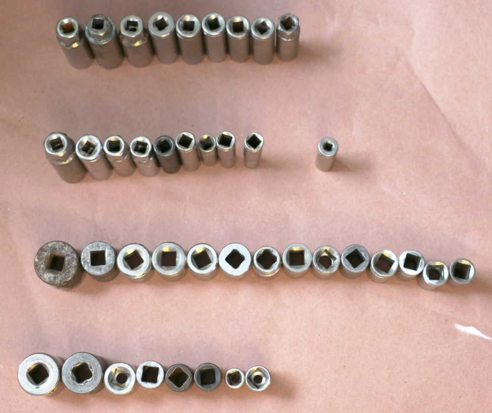Lot Of 41 Sockets 1/4 & 3/8 & 1/2 Drive & Chrome Short & Deep 6pt & 12pt Mix