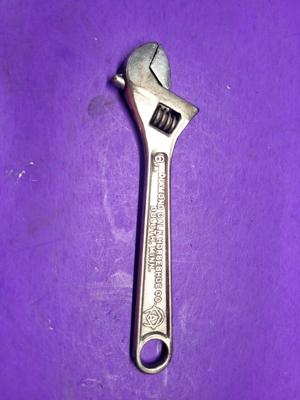 VINTAGE DIAMOND CALK HORSESHOE 00 6IN.ADJ. WRENCH DIAMALLOY