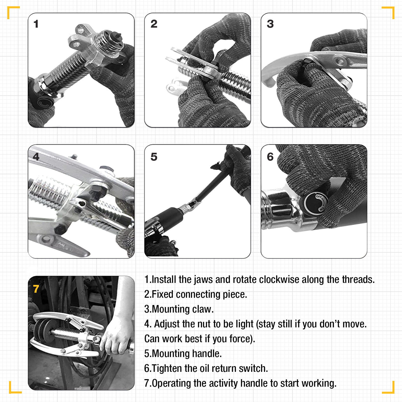10Ton Hydraulic Gear Puller 2/3 Jaws Bearing Hub Separator Hydraulic Puller Tool