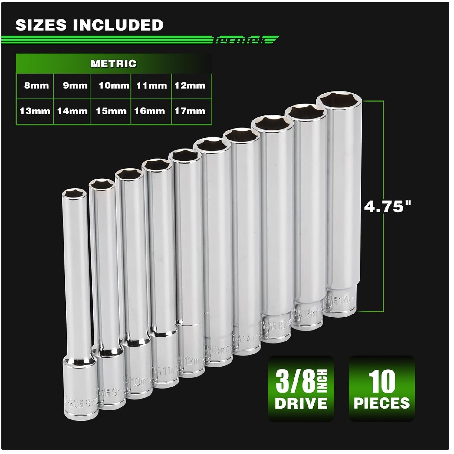 Automotive & Industrial 3/8″ Drive Socket Set