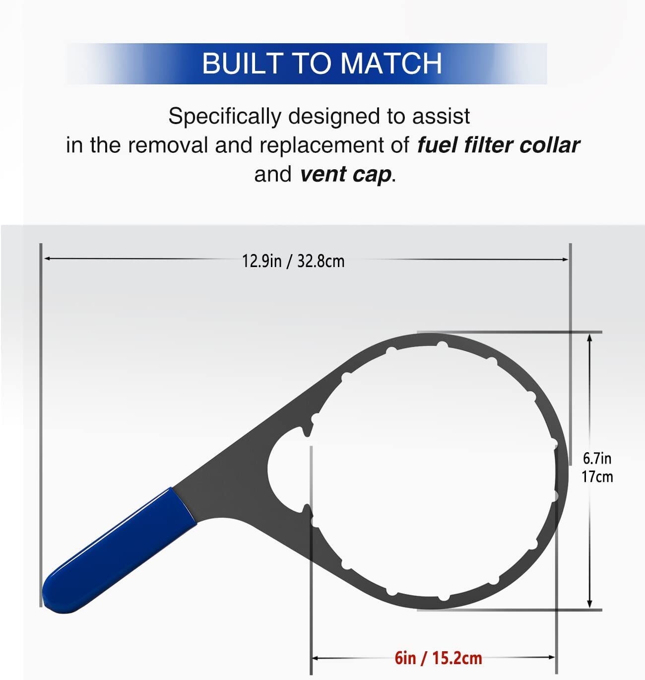 6’’ 380134 Colar/Vent Cap Oil Fuel Filter Wrench Tool for Davco Fuel Pro 382 380