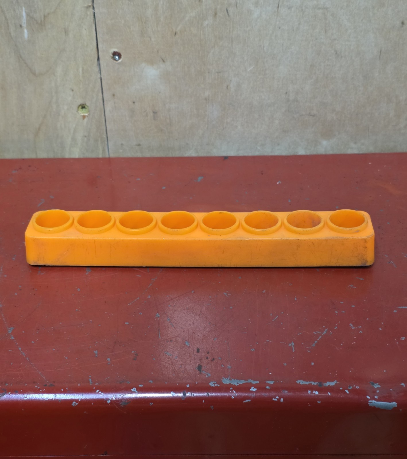 Magnetic 8 Hole 3/8″ Drive Socket Organizer Orange