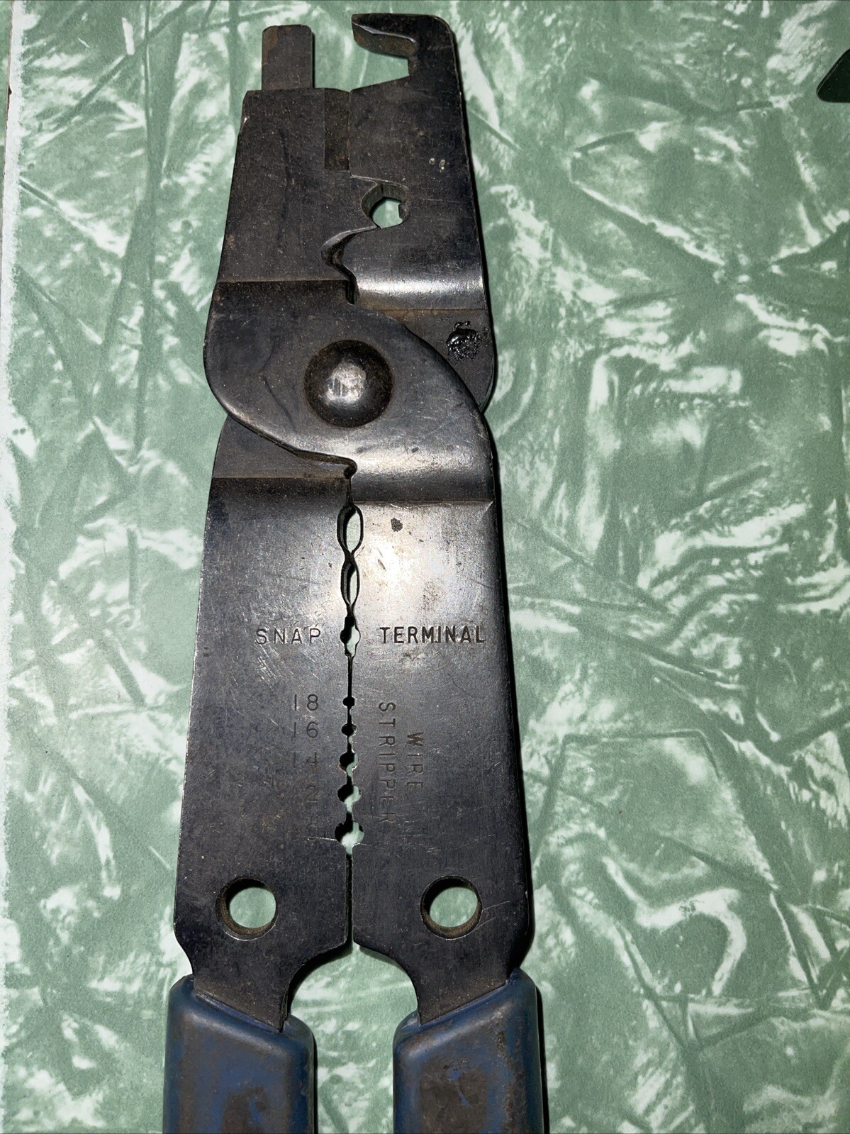 Wire Stripper Pliers Electrical Crimp Cutter Multi USA Unmarked 9 3/4 Inches Lng