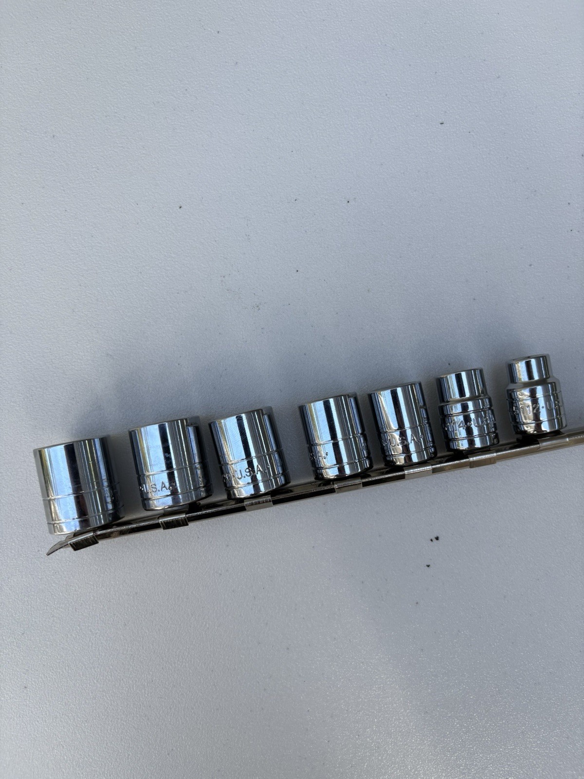 “Vintage SK Tools 3/8” 7pieces SAE Shallow 6pt Socket Set 45112-45024 USA Made “