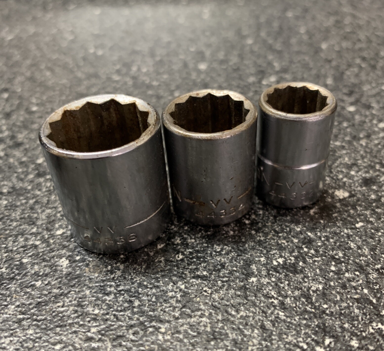 CRAFTSMAN USA -VV- 44332 44334 44336 44337 44338 12-Point Sockets Lot of 5