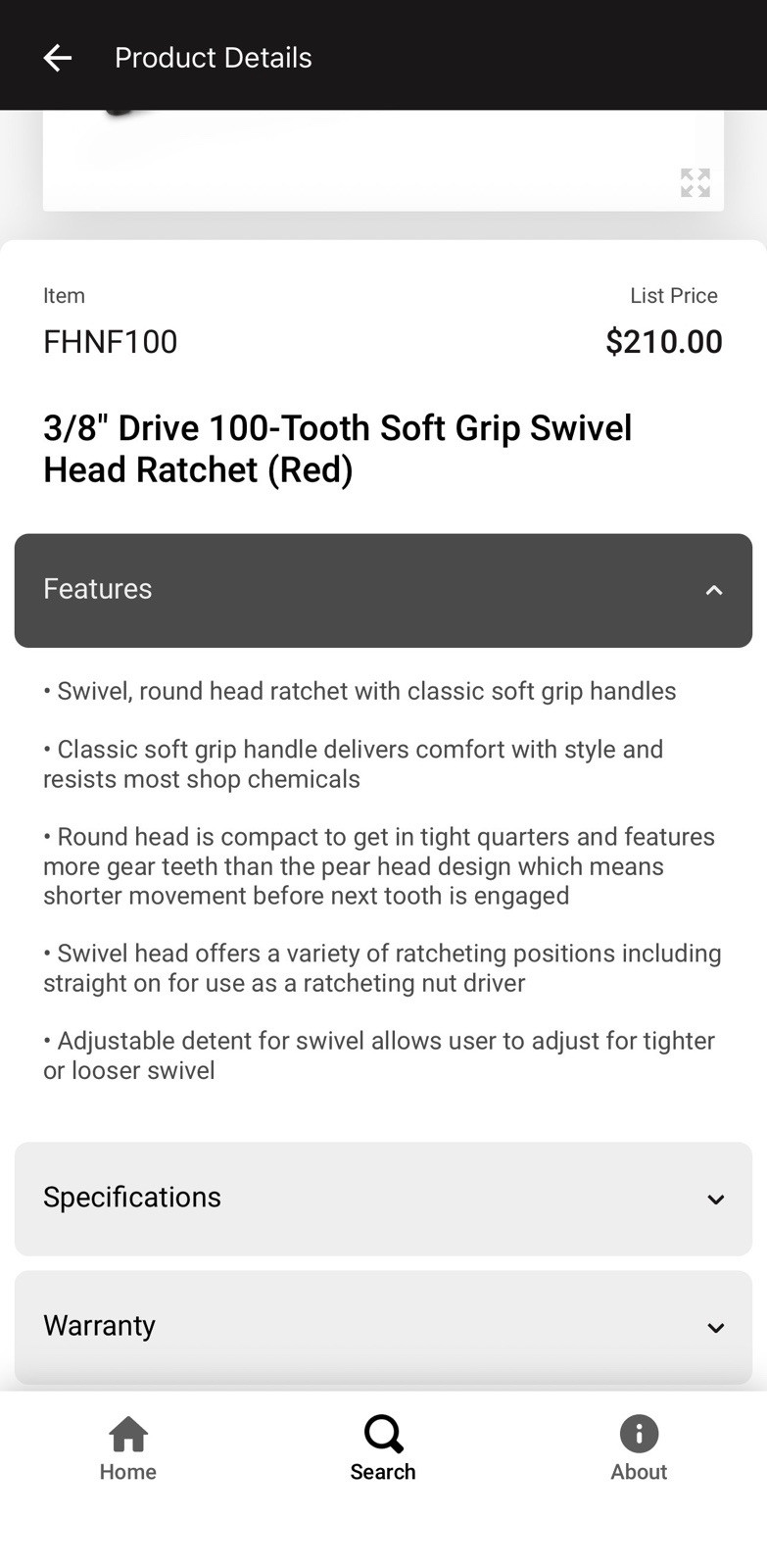 NEW GREEN 3/8″ Drive 100-Tooth Soft Grip Swivel Head Ratchet FHNF100AG