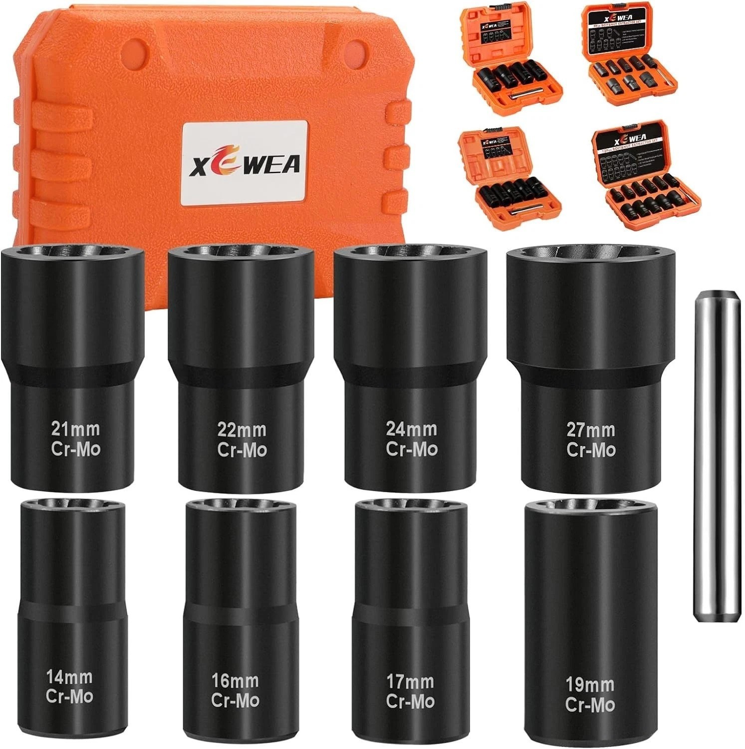 9-Piece 1/2″ Lug Nut Extractor Set – Impact Bolt Remover for Easy Repairs