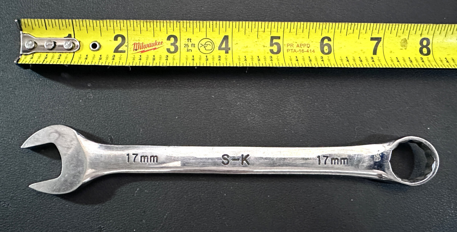 SK Tools 88317 12-Point Wrench 17mm Combination Wrench SuperKrome Finish USA
