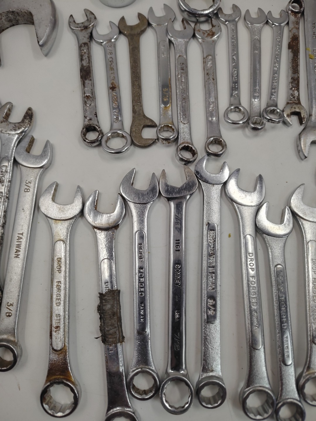 Lot of 68 SAE & Metric Combination Wrenches Craftsman Duralast + Keter Tool Box