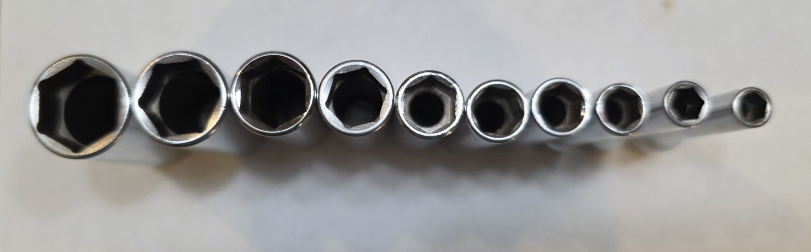 Snap On 10Pcs 1/4″ 6PT SAE Deep Socket Set STM6,7,8,9,10,11,12,14,16,18