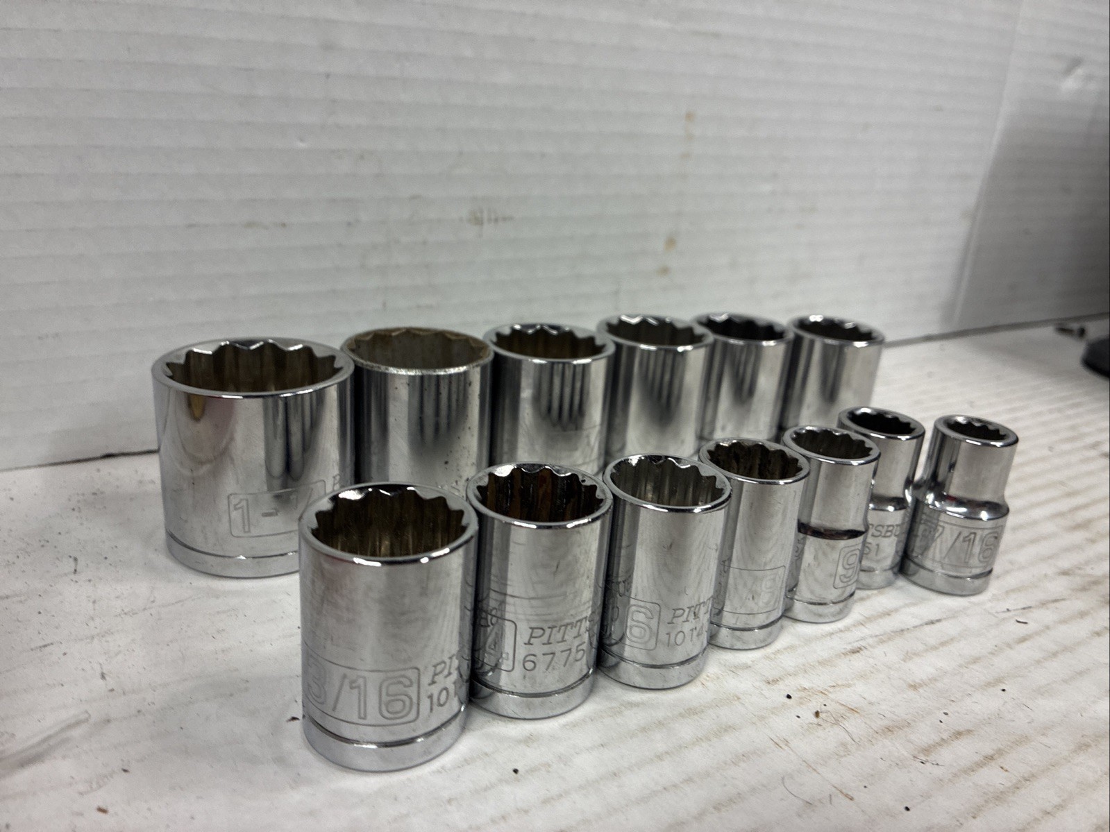 Pittsburg 1/2” Drive Socket Set Plus One Craftsman Great Shape See Description