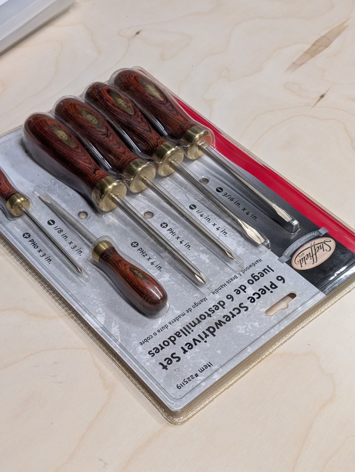 Sheffield Premium Screw Driver 6 Piece Set Real Wood Handles