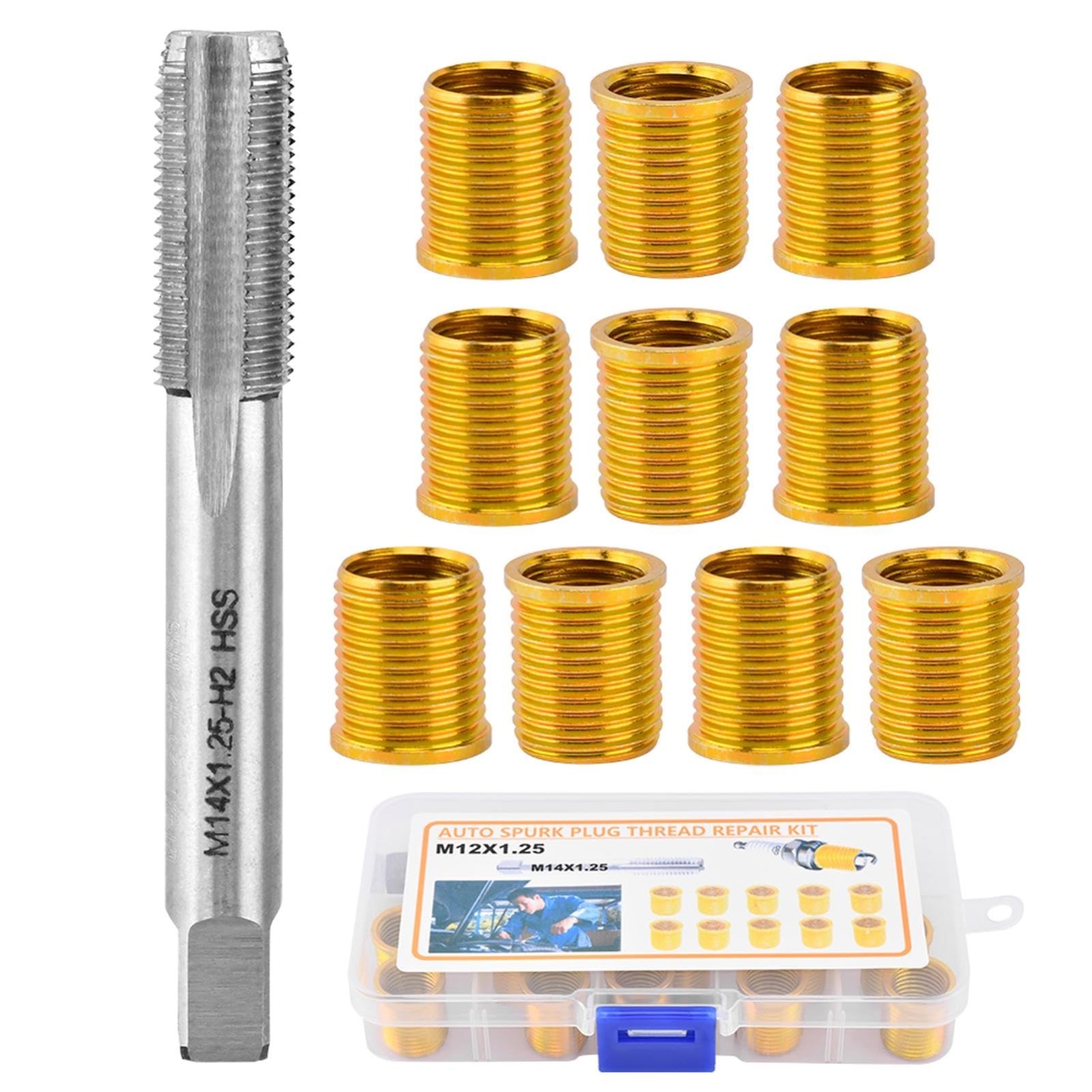 Spark Plug Thread Repair Kit – M12x1.25 & M14x1.25 Taps, High-Speed Steel Tools