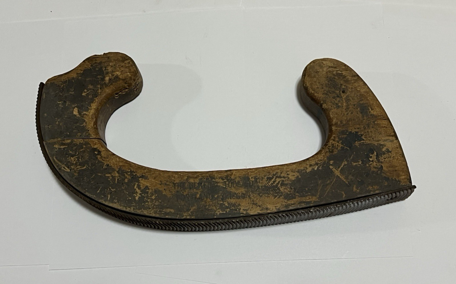 Vintage General Tool Co Curved Wood Handle File Holder with Rasp Auto Body USA